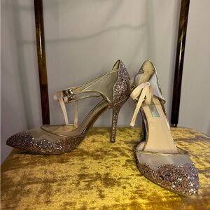 Betsey Johnson Gold Glitter Heels